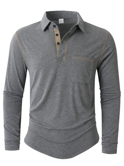 Polo-shirt homme manches longues élégant et sportif