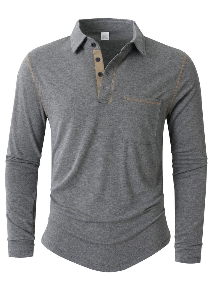 Polo-shirt homme manches longues élégant et sportif