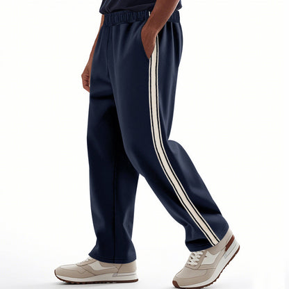 Pantalon de jogging homme sportif à rayures élastique