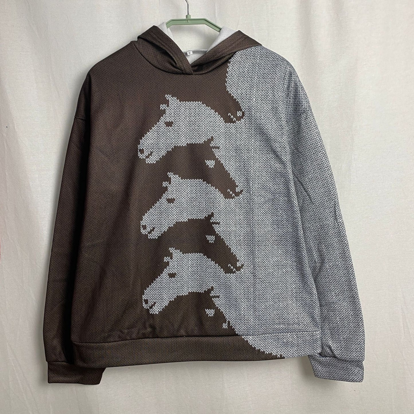 Sweat à capuche femme motif cheval Confortable Oversize