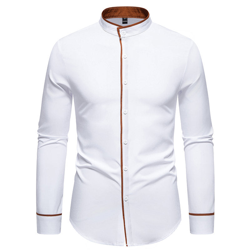 Chemise Homme Élégante Moderne Col Montant
