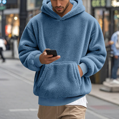 Grand Hoodie en Polaire pour Hommes Confortable Moderne avec Poche Kangourou