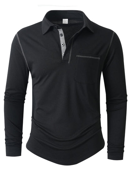 Polo-shirt homme manches longues élégant et sportif