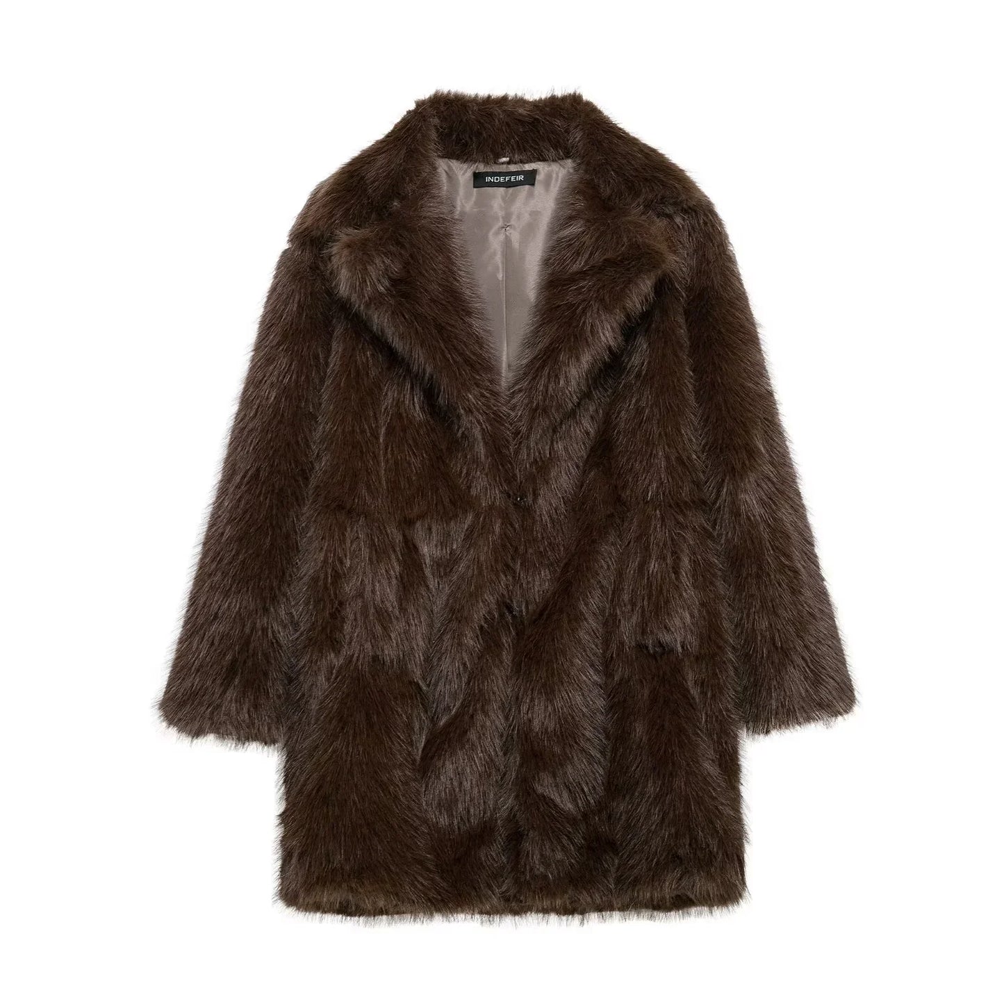 Manteau long en fausse fourrure de qualité