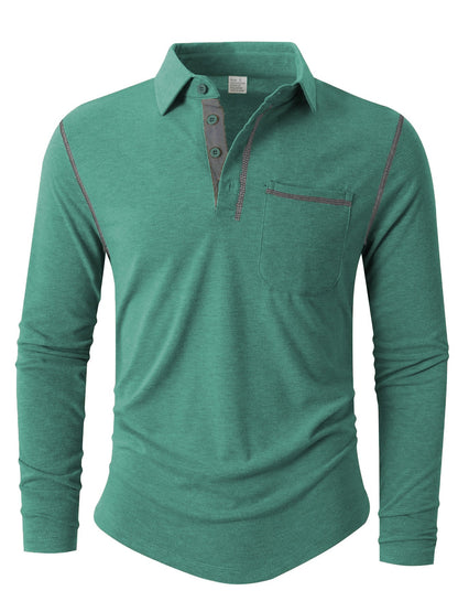 Polo-shirt homme manches longues élégant et sportif