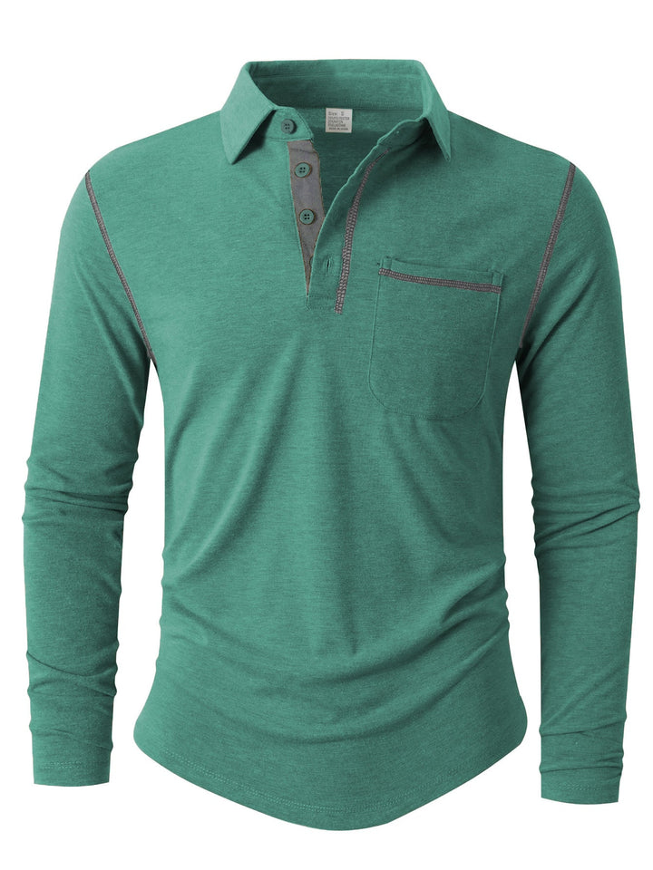 Polo-shirt homme manches longues élégant et sportif