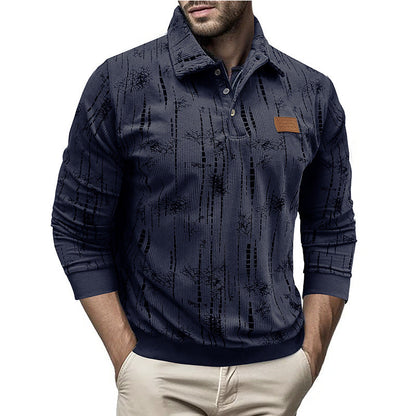 Blouse femme à motifs décontractée boutonnée à col