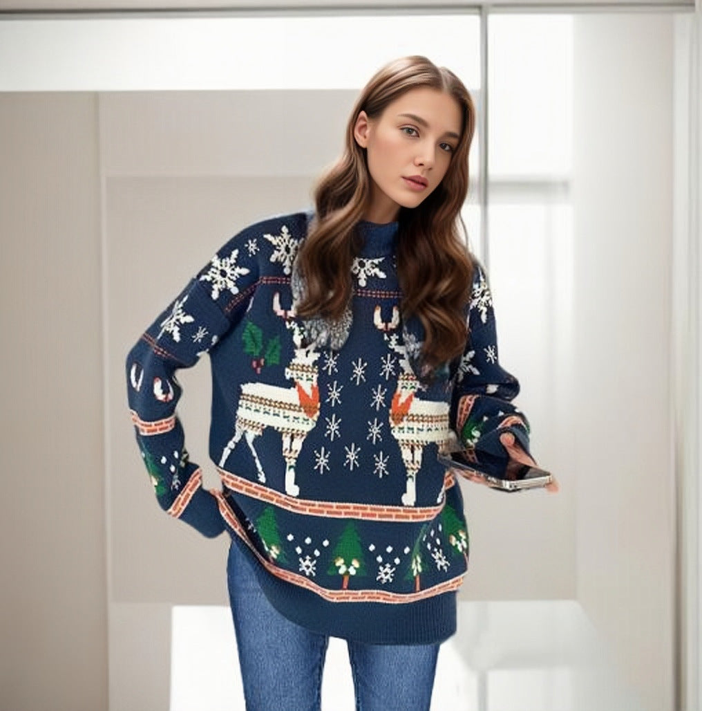Pull de Noël Femme Festif Confortable