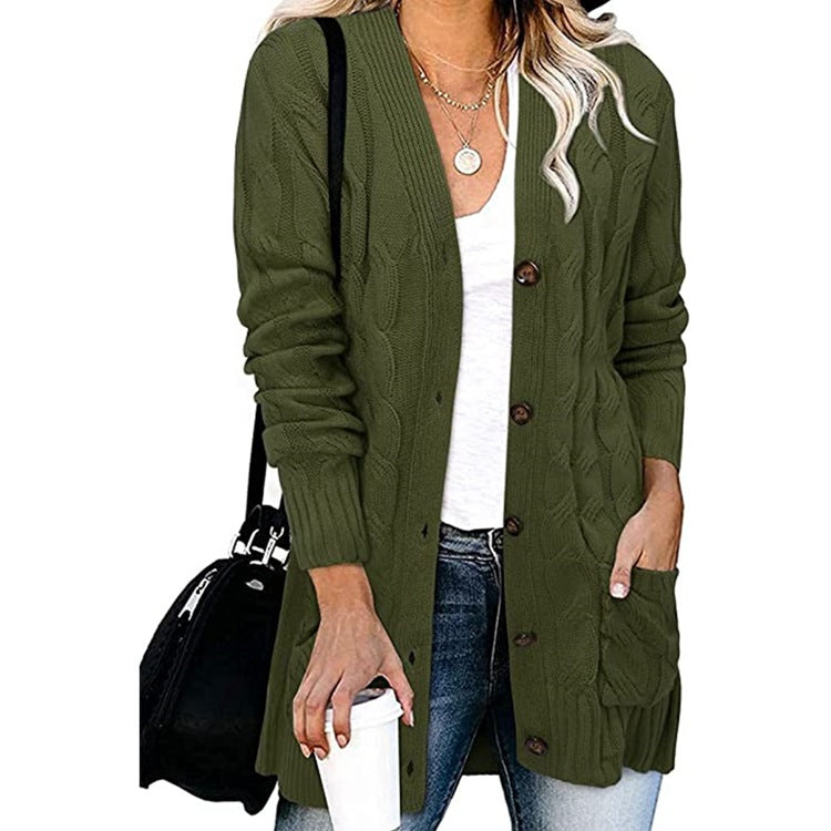 Gilet en tricot tressé avec poches