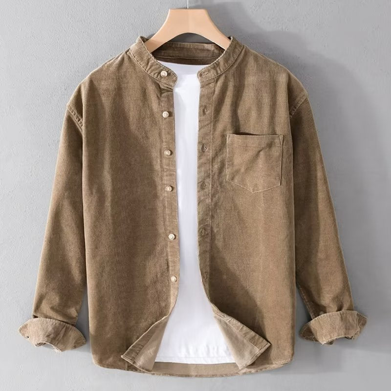 Chemises Homme Slim Fit Col Mandarin Design Élégant