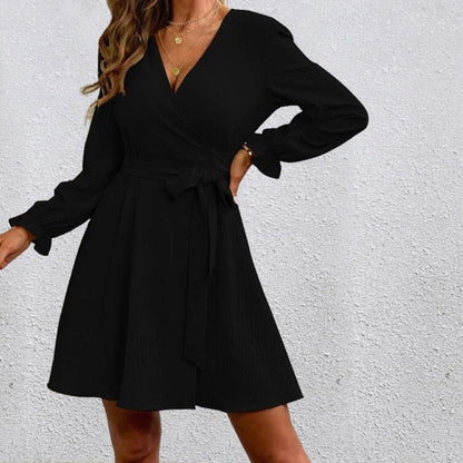Frauen Wickelkleid Elegant Lang - IdealeKleiden