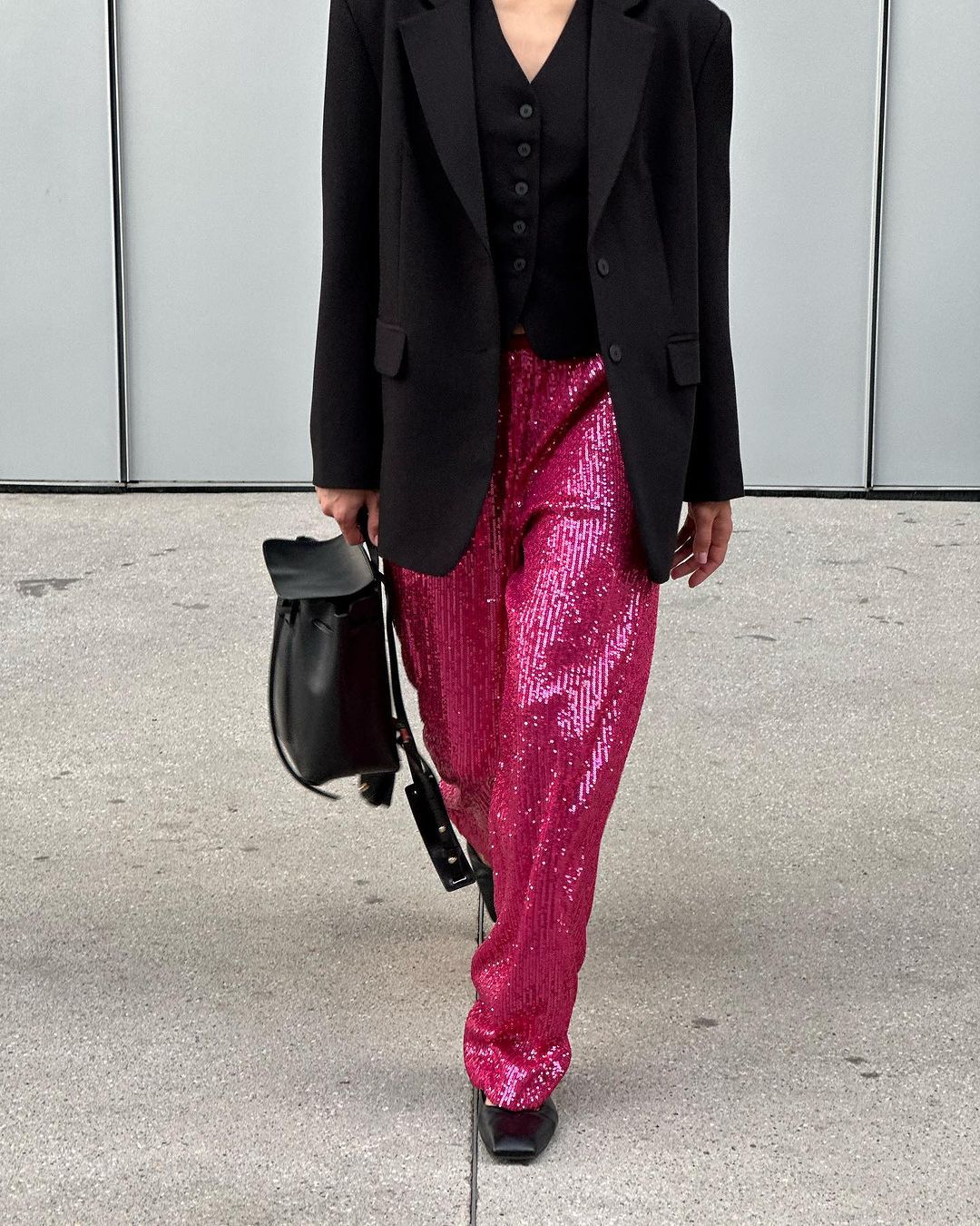 Pantalon scintillant pour femme, style palazzo élégant