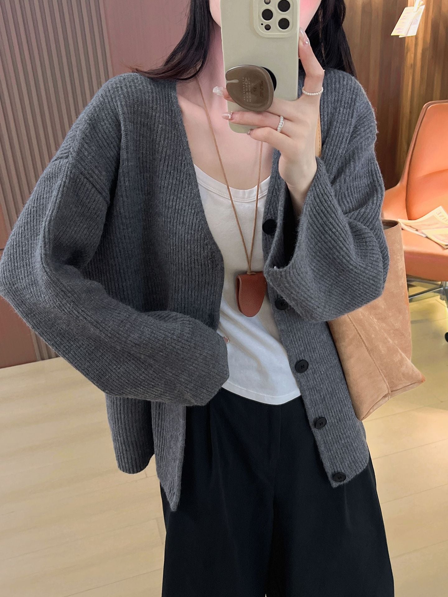 Cardigan oversize en grosse maille pour femme, style épaules dénudées