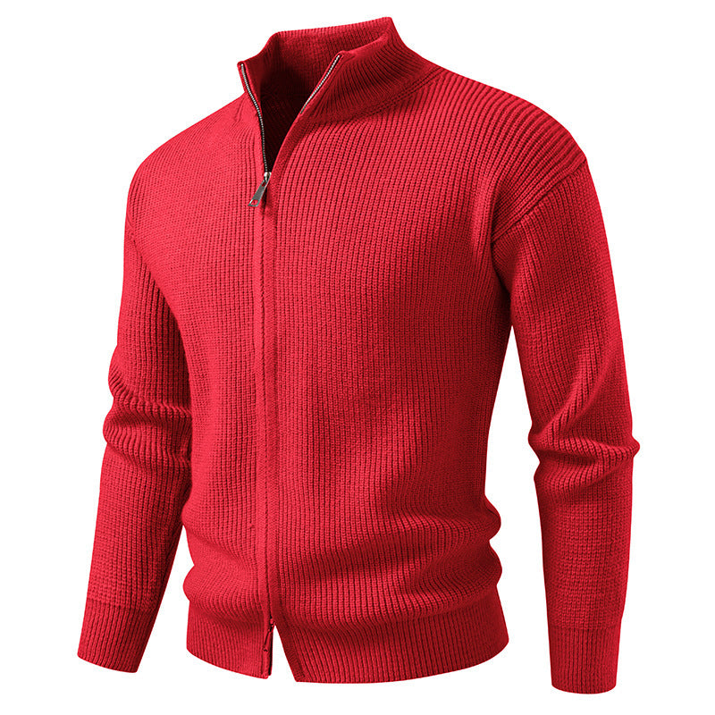 Cardigan homme col montant fermeture éclair moderne
