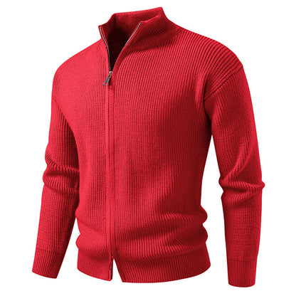 Cardigan homme col montant fermeture éclair moderne
