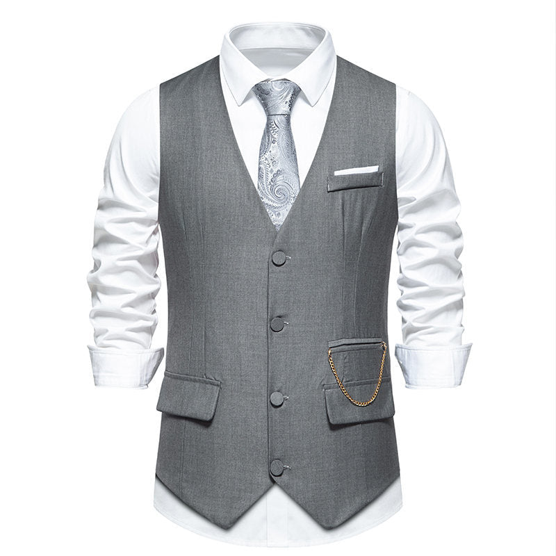 Gilet de costume élégant et moderne pour homme avec poches