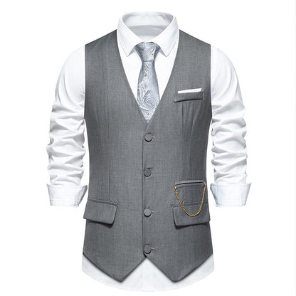 Gilet de costume élégant et moderne pour homme avec poches