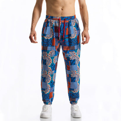 Pantalon de loisirs homme imprimé coloré élastique