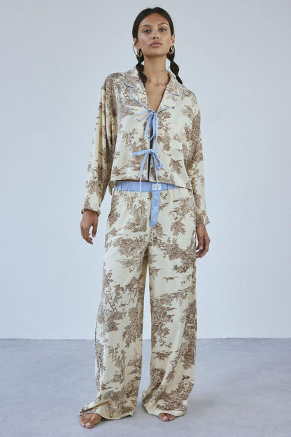 Ensemble de pyjama pour femme - Soie luxueuse imprimée