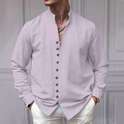 Chemise homme à manches longues moderne boutonnée design élégant