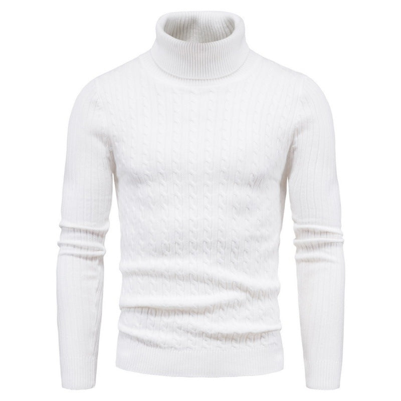 Pull Homme Col Roulé Torsades Mode Élégante
