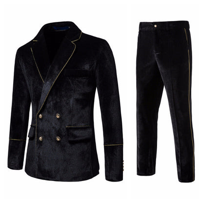 Costume pour homme velours élégant doré