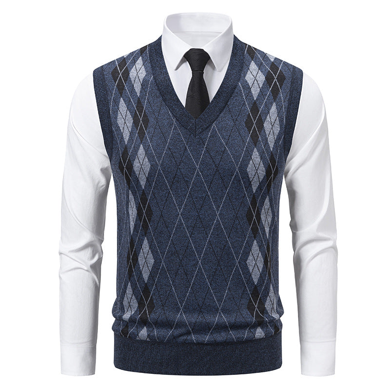 Pullunder pour homme motif losanges design élégant