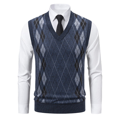 Pullunder pour homme motif losanges design élégant