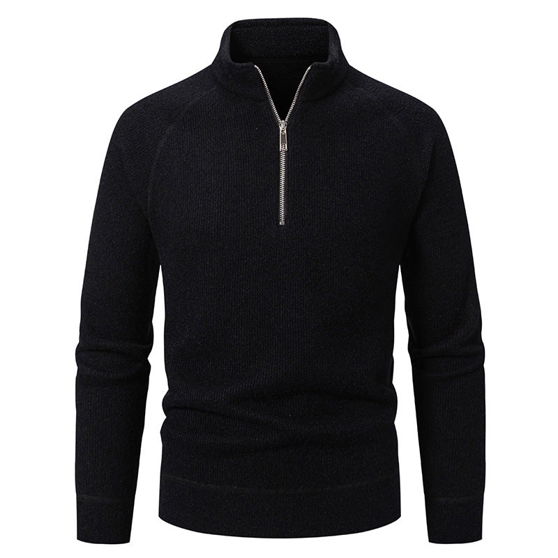 Pull pour homme, moderne, manches raglan, fermeture éclair