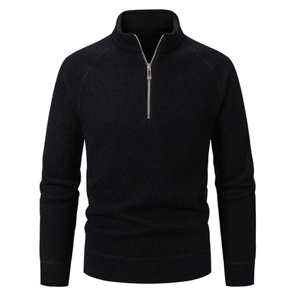 Pull pour homme, moderne, manches raglan, fermeture éclair