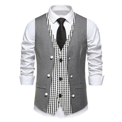 Gilet Homme Élégant Carreaux Moderne
