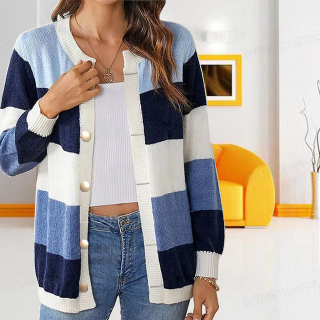 Cardigan Femme Printemps Rayé