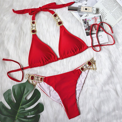 Maillot de bain scintillant effet diamant pour femme