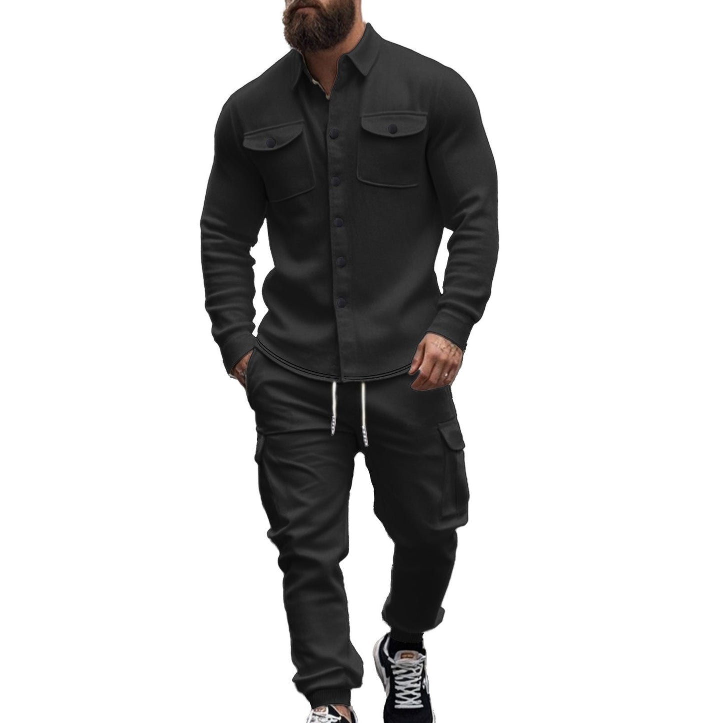 Ensemble décontracté pour hommes : pantalon confortable et chemise décontractée
