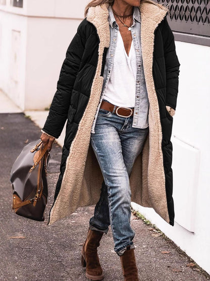 Manteau long d'hiver pour femme matelassé et douillet
