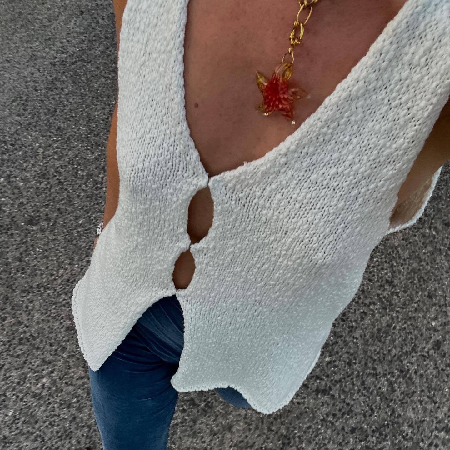 Gilet en tricot sans manches élégant pour femme