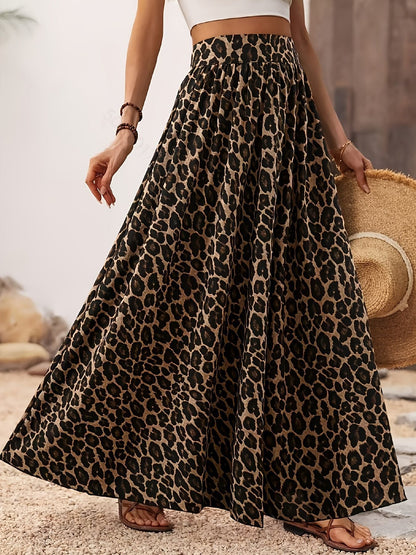 Robe longue femme Élastique Imprimé léopard