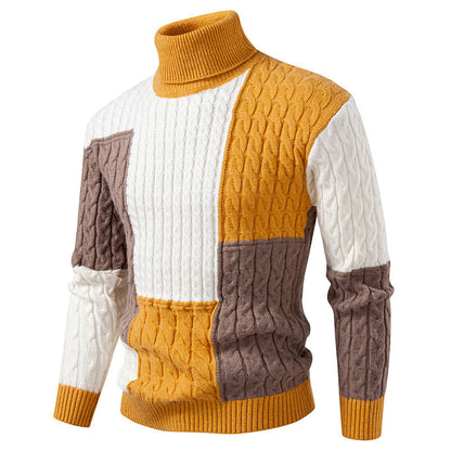 Pull Homme Col Roulé Design Tricot Moderne