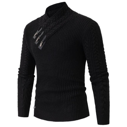 Pull tricoté asymétrique moderne pour homme