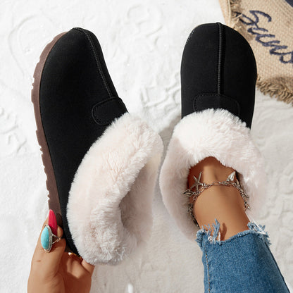 Pantoufles douces et chaudes en peluche pour femmes