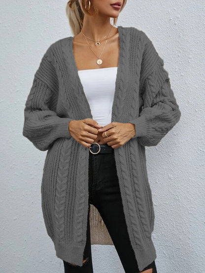 Cardigan femme grosse maille oversize décontracté tressé