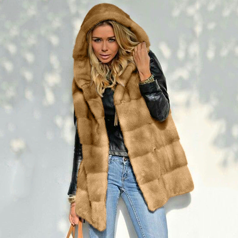 Veste polaire à capuche pour femme, chaude et confortable