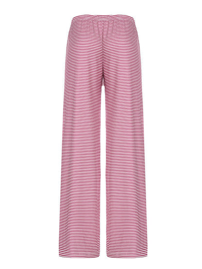 Pantalon d'été femme rayé élastique confortable