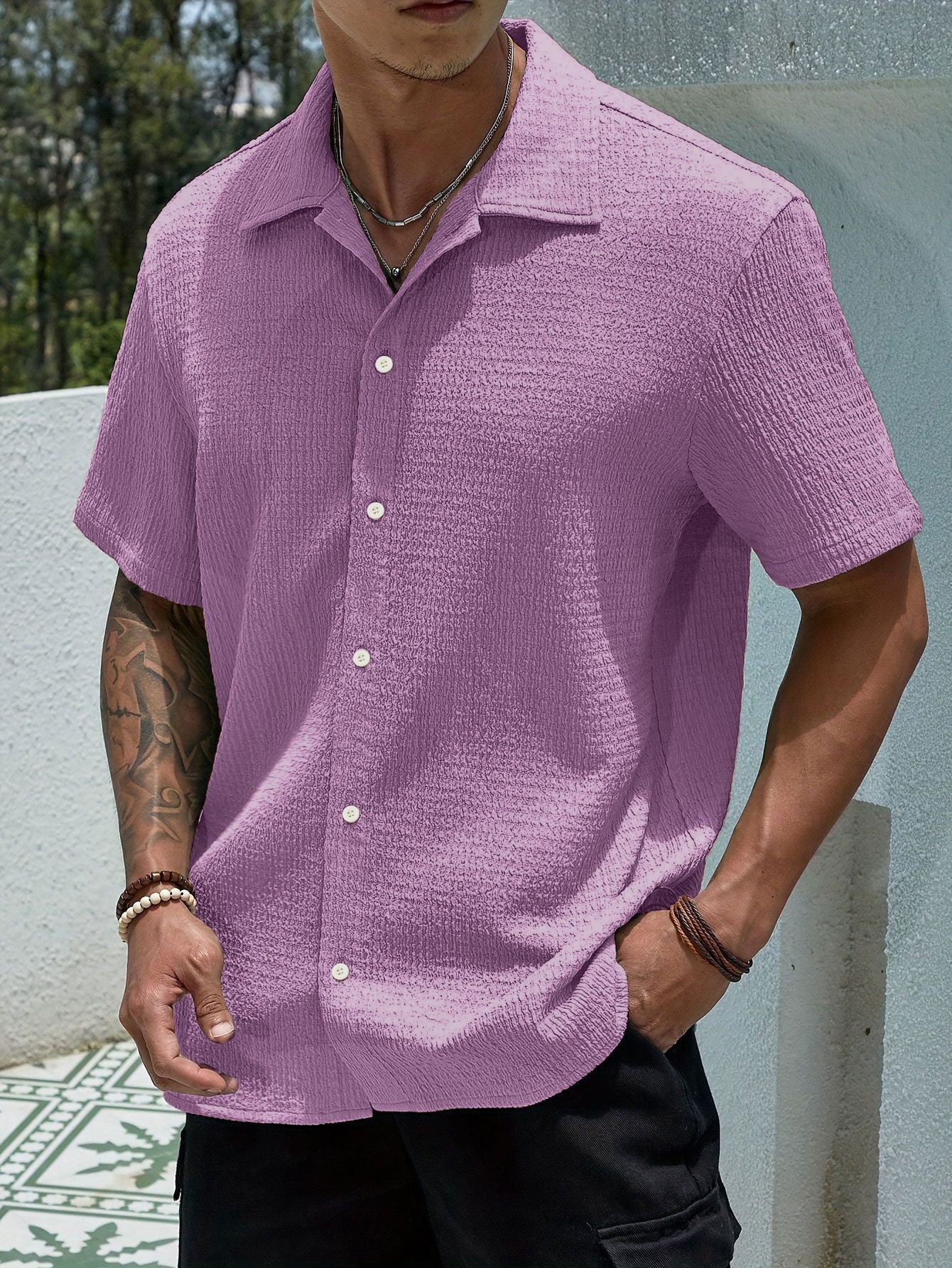 Chemise d'été moderne à manches courtes pour homme