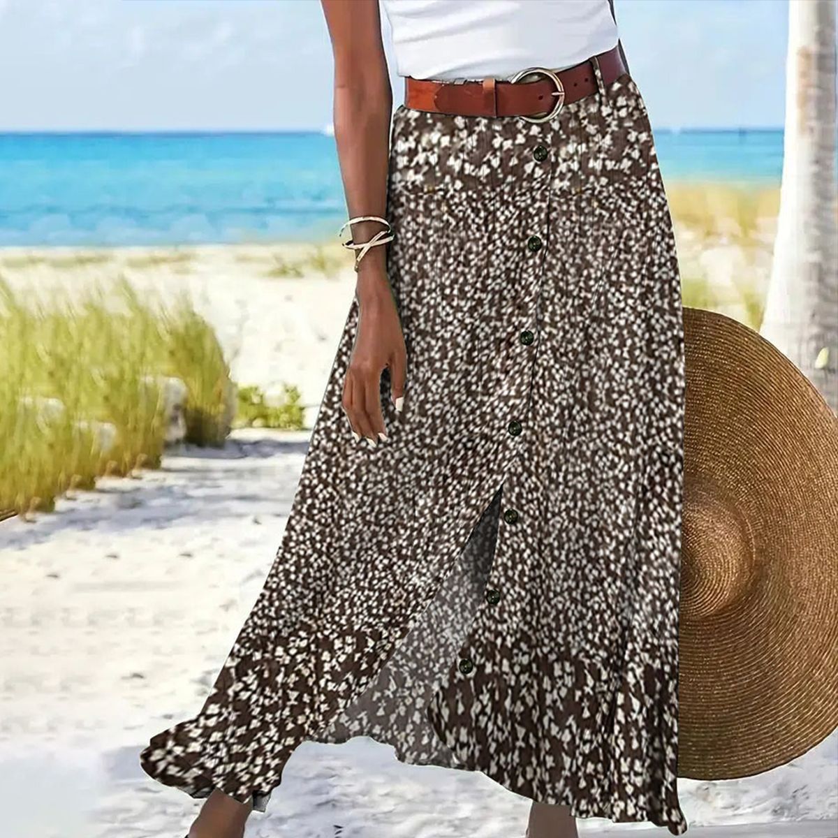 Robe longue pour femme à imprimé floral design élégant