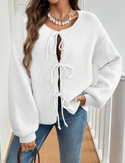 Pull en maille pour femme Doux Ample Détails à nouer