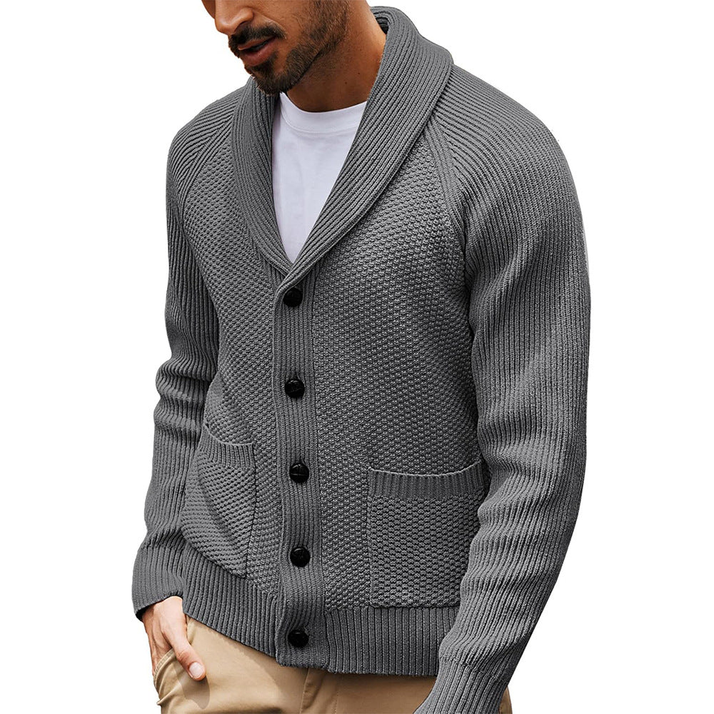 Gilet tricoté pour homme Col châle Moderne Élégant