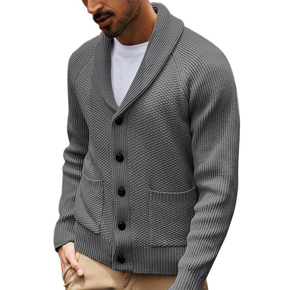 Gilet tricoté pour homme Col châle Moderne Élégant