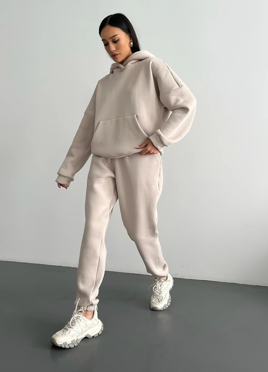 Ensemble de survêtement femme, molletonné, vêtement de détente doux