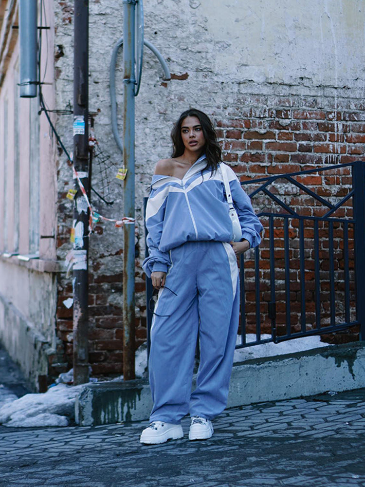 Ensemble de survêtement femme, à capuche, design à rayures